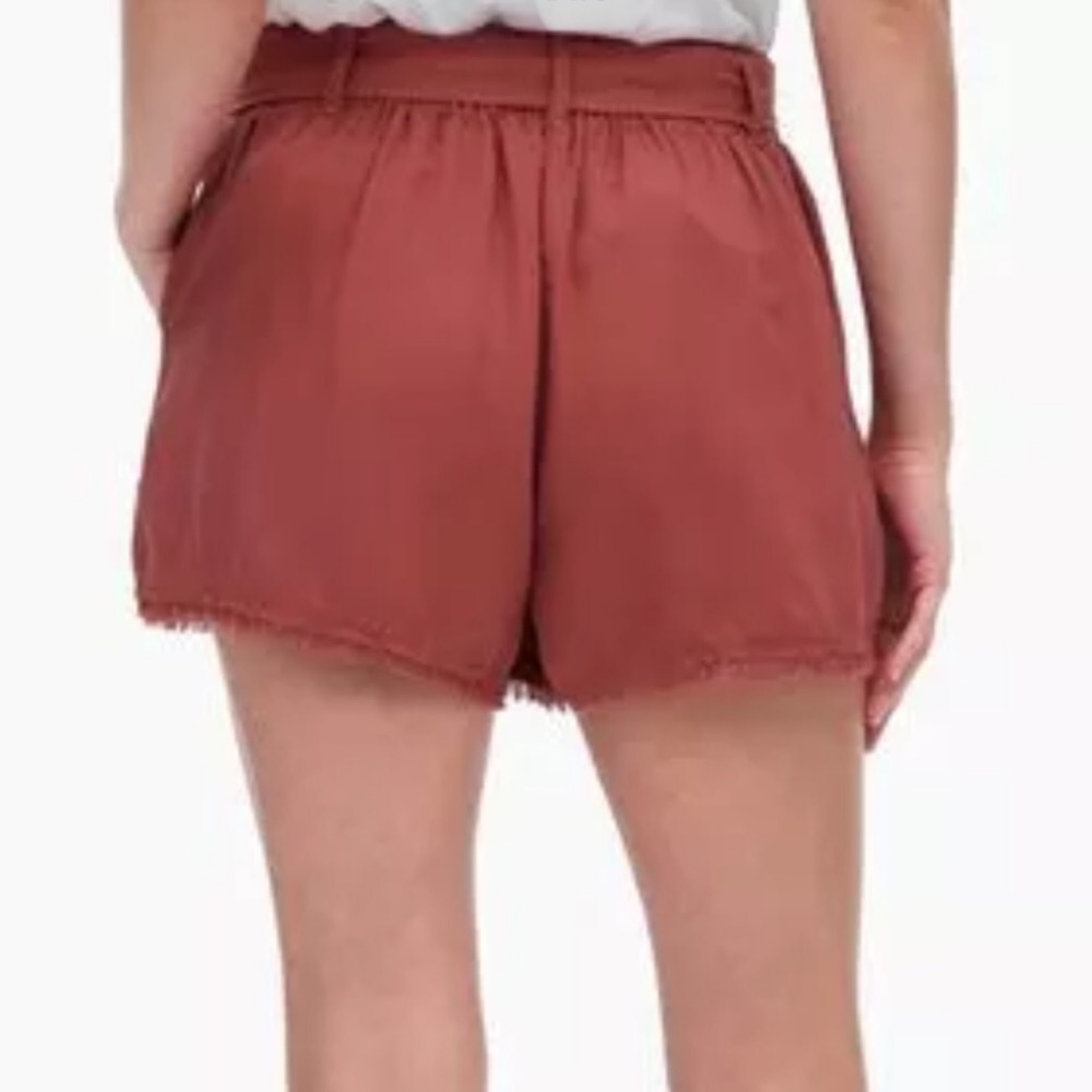 SPLENDID Cross Hatch High Waisted Shorts Brick Red NWT - Picture 6 of 8